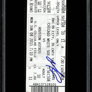 2015 Carlos Correa MLB Debut Signed Full Ticket Astros PSA NM-MT 8, AUTO 10 GEM