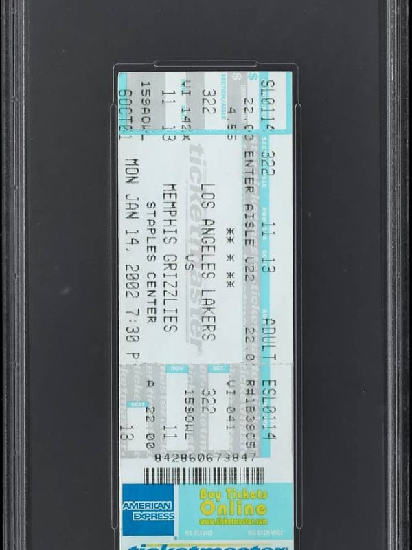 Jan. 14, 2002 - Kobe Bryant 56-Point Game Full Ticket PSA EX 5