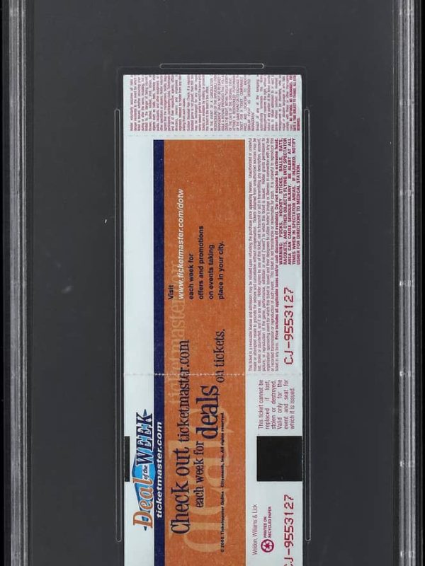 Jan. 14, 2002 - Kobe Bryant 56-Point Game Full Ticket PSA EX 5