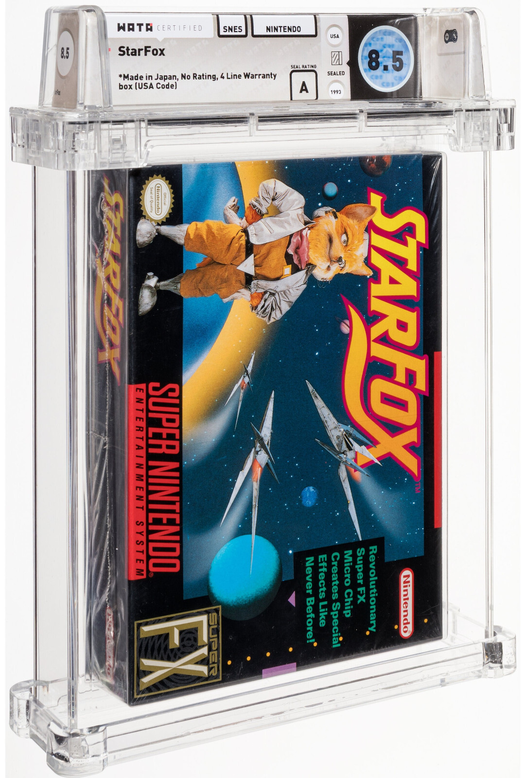 WATA 8.5 A STAR FOX SUPER NINTENDO SNES New Sealed CGC VGA Rare 1993