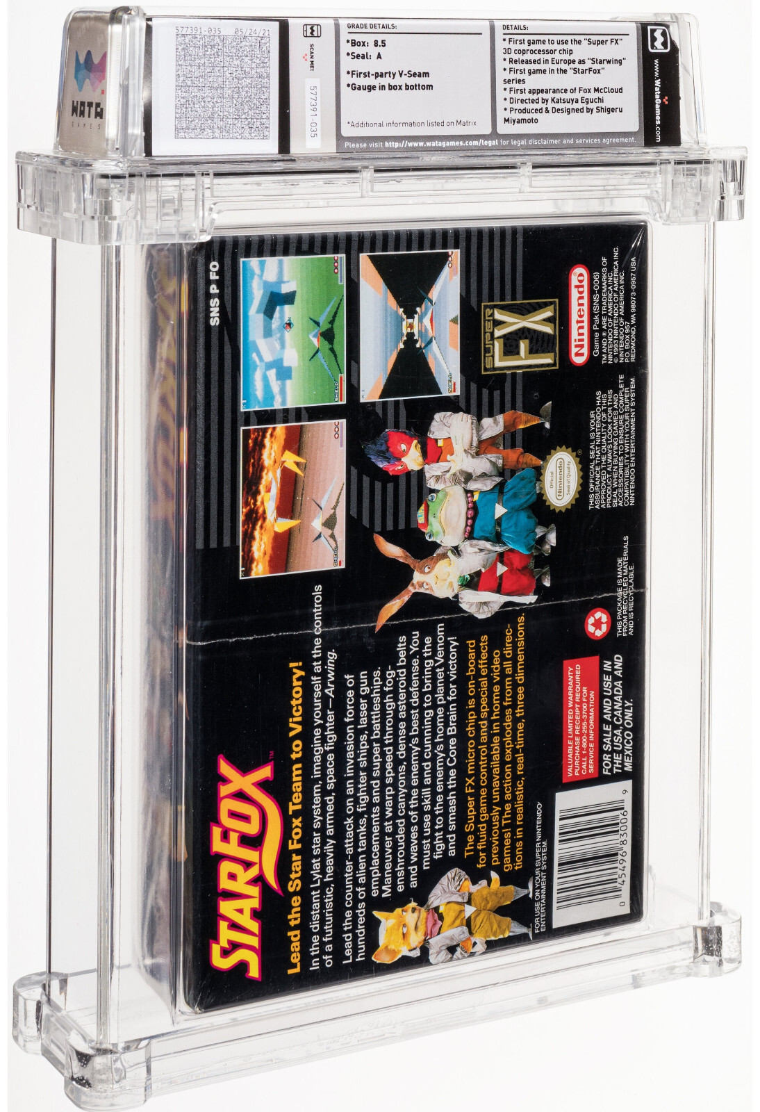 WATA 8.5 A STAR FOX SUPER NINTENDO SNES New Sealed CGC VGA Rare 1993