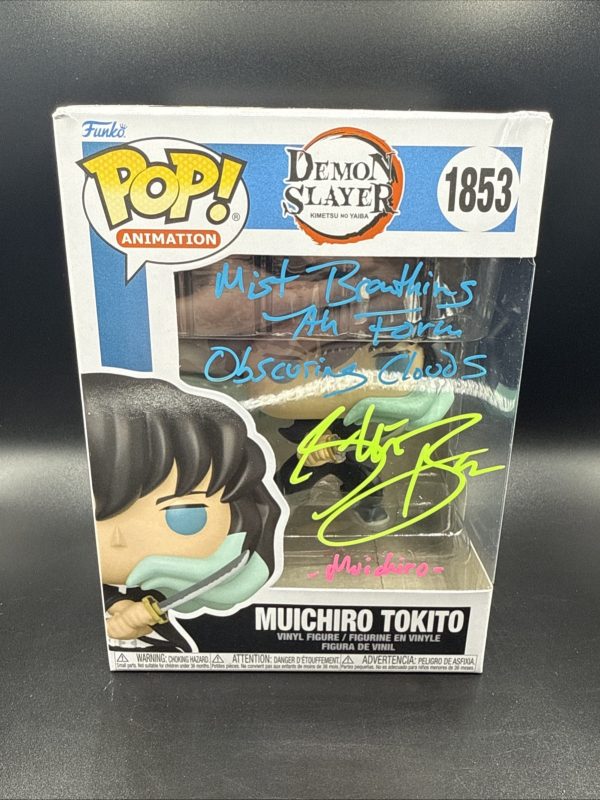 Demon Slayer Muichiro Tokito Funko Pop Signed Inscribed by Griffin Burns COA