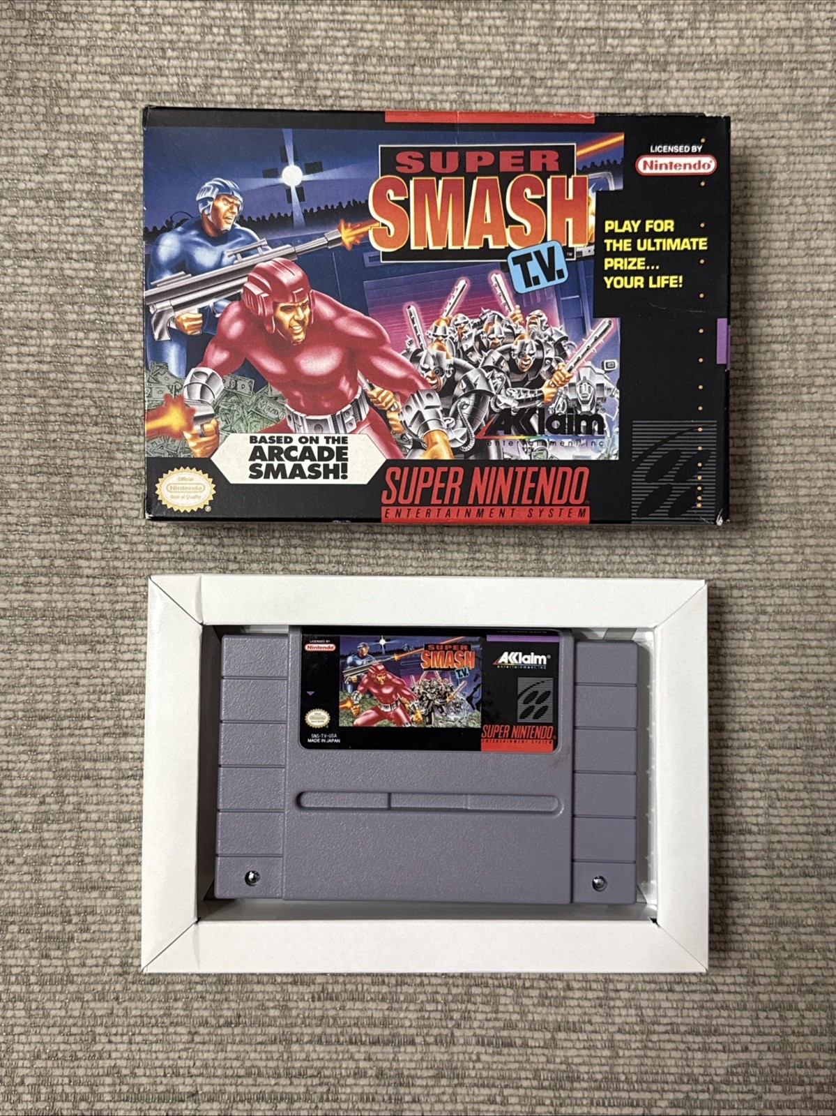 SNES Games - Super Smash TV - Excellent Condition No Manual Working