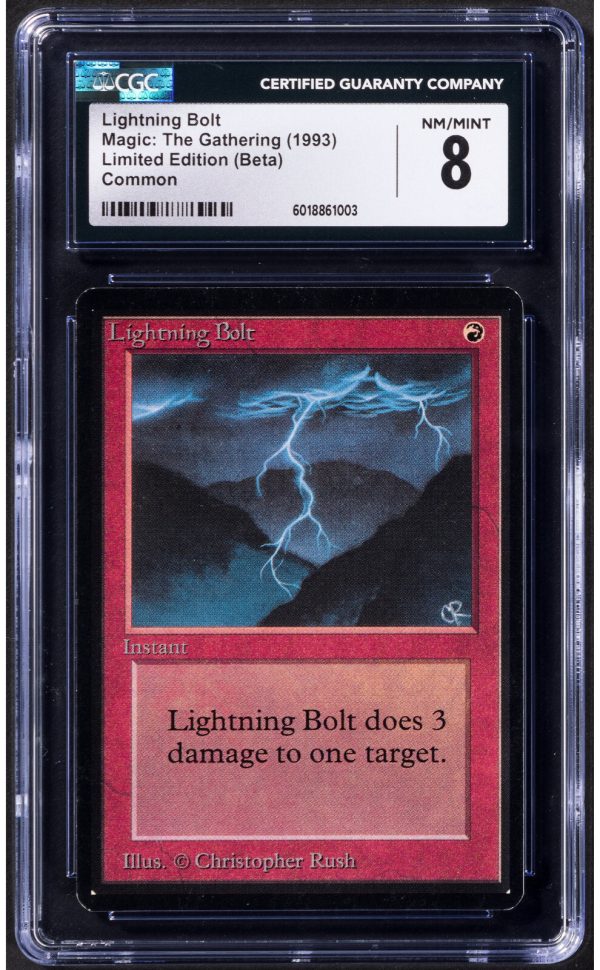 1993 Magic: The Gathering - Limited Edition Beta Lightning Bolt CGC 8 NM-MINT