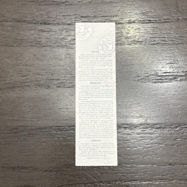 1984 National League Championship Series Ticket Game 5 Padres vs Cubs