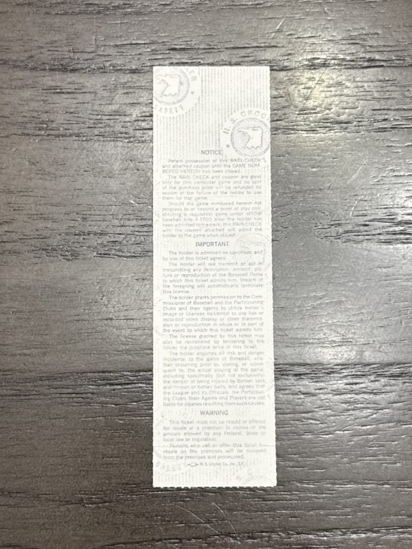 1984 National League Championship Series Ticket Game 5 Padres vs Cubs