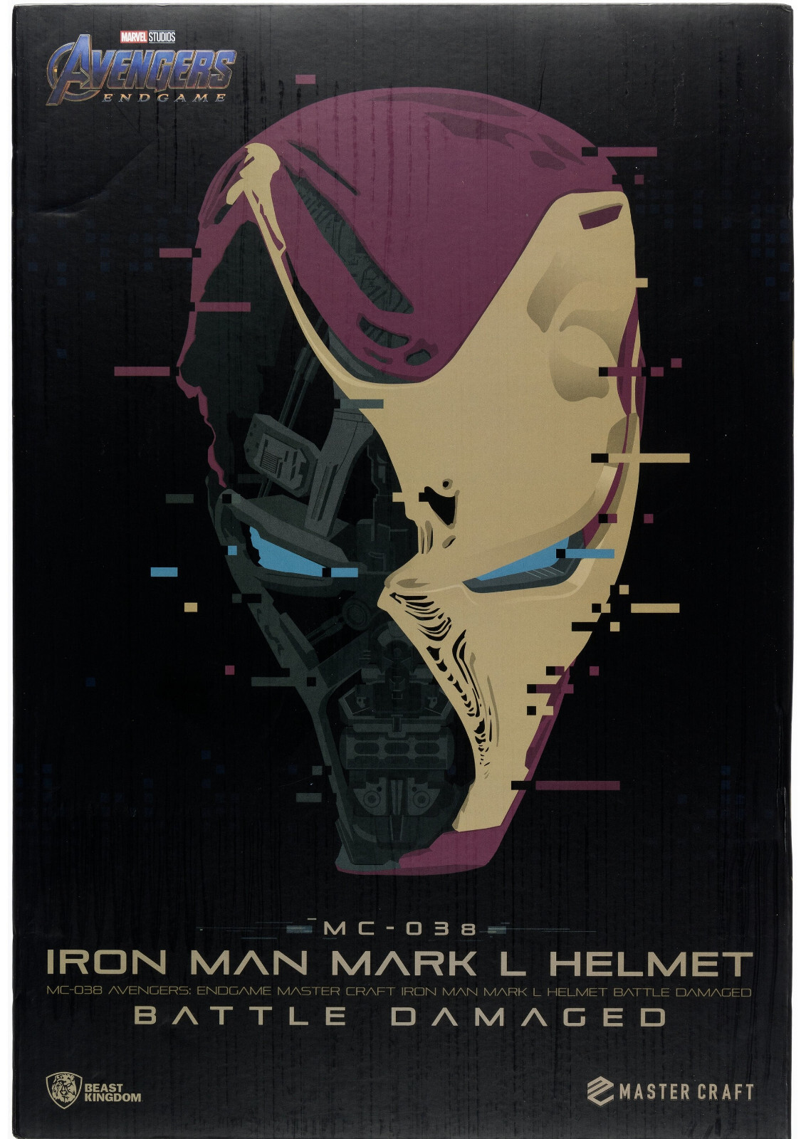 BEAST KINGDOM Marvel Avengers Endgame Iron Man Mark-L Helmet Battle Damaged NEW