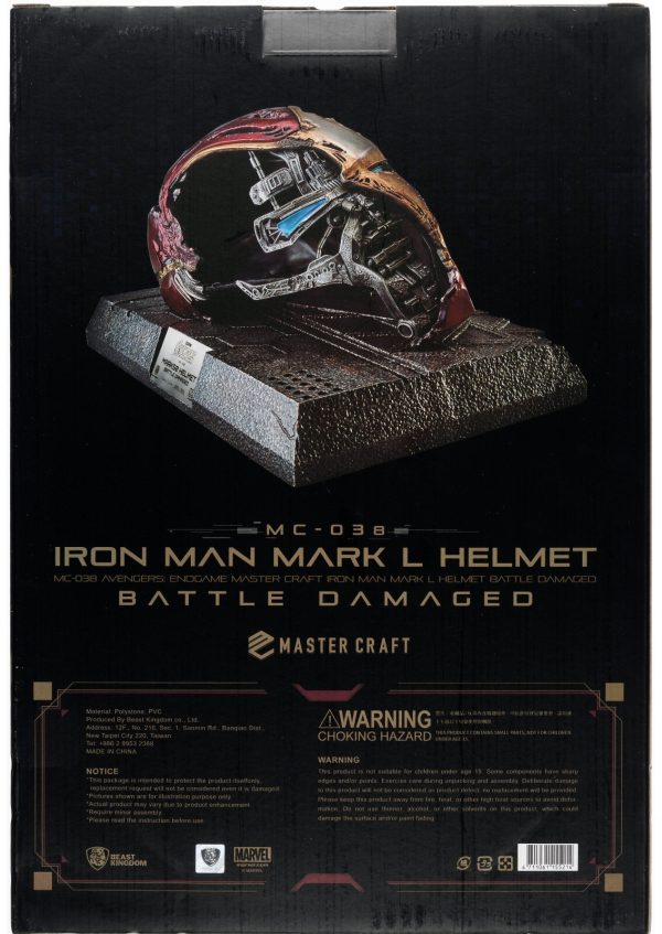 BEAST KINGDOM Marvel Avengers Endgame Iron Man Mark-L Helmet Battle Damaged NEW