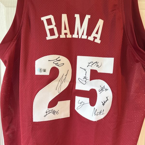 Team Signed Alabama Basketball Jersey Custom XL Beckett COA March Maddnes Sears