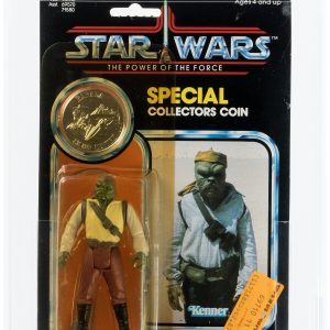 Vintage Kenner Star Wars 1985 AFA Y-80 BARADA POTF 92 Back Card Last 17 Nice!
