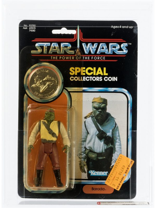Vintage Kenner Star Wars 1985 AFA Y-80 BARADA POTF 92 Back Card Last 17 Nice!
