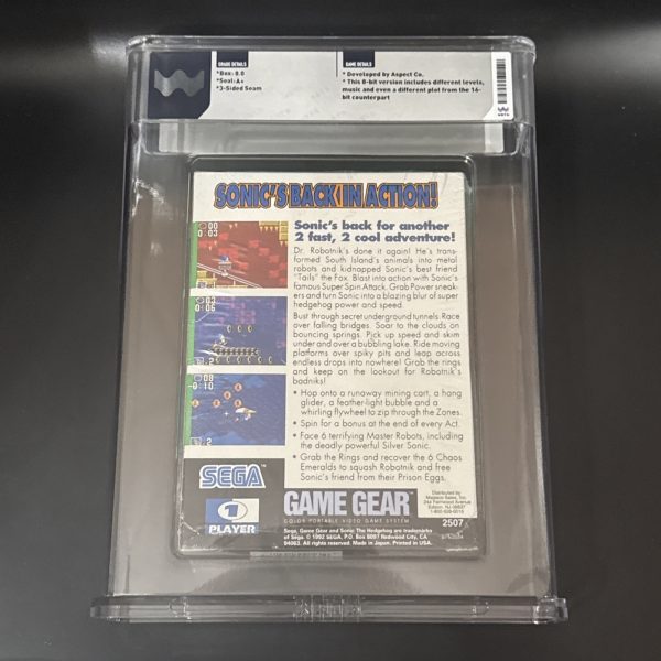 Sonic the Hedgehog 2, Game Gear, Wata 8.0 A+ Seal, Graded Brand New
