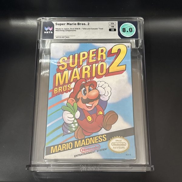 SUPER MARIO 2 WATA GRADED 8.0 Nintendo NES OVAL SOQ R NICE