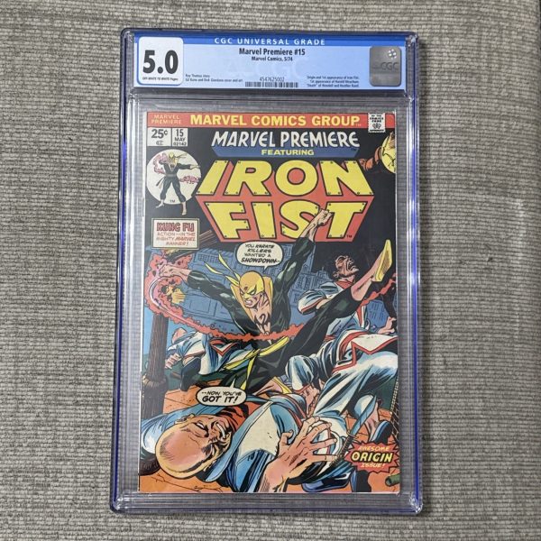 Marvel Premiere #15, 1974, CGC 5.5, 1st Iron Fist Mark Jewelers Insert