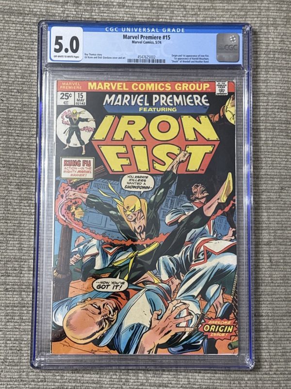 Marvel Premiere #15, 1974, CGC 5.5, 1st Iron Fist Mark Jewelers Insert