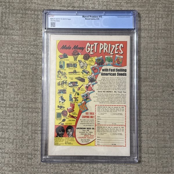Marvel Premiere #15, 1974, CGC 5.5, 1st Iron Fist Mark Jewelers Insert