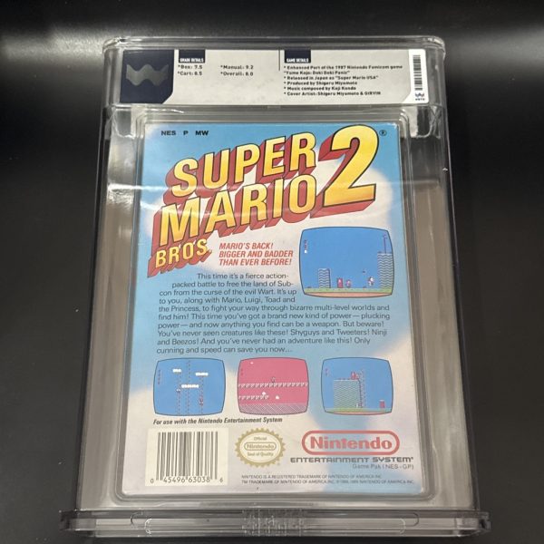SUPER MARIO 2 WATA GRADED 8.0 Nintendo NES OVAL SOQ R NICE