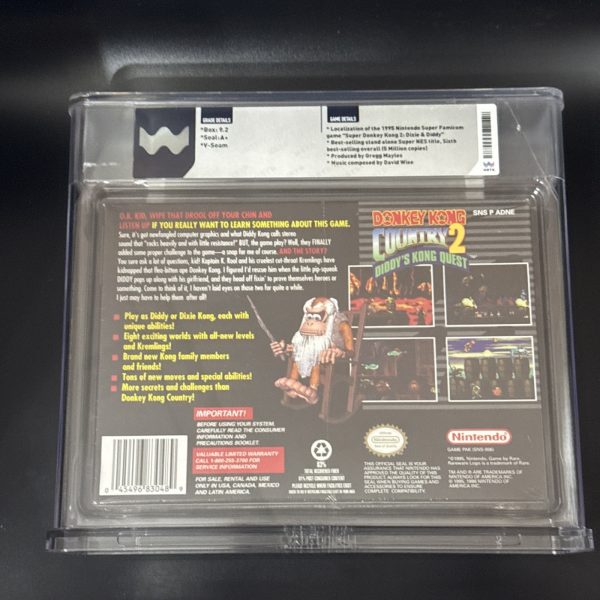 Super Nintendo SNES Donkey Kong Country 2: Diddy's Kong Quest (1995) WATA 9.2