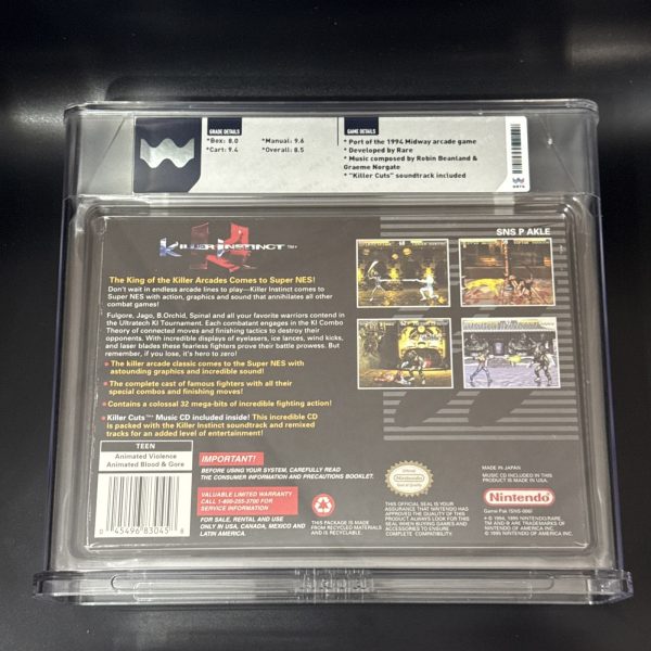 Killer Instinct Super Nintendo SNES CIB GRADED WATA 8.5