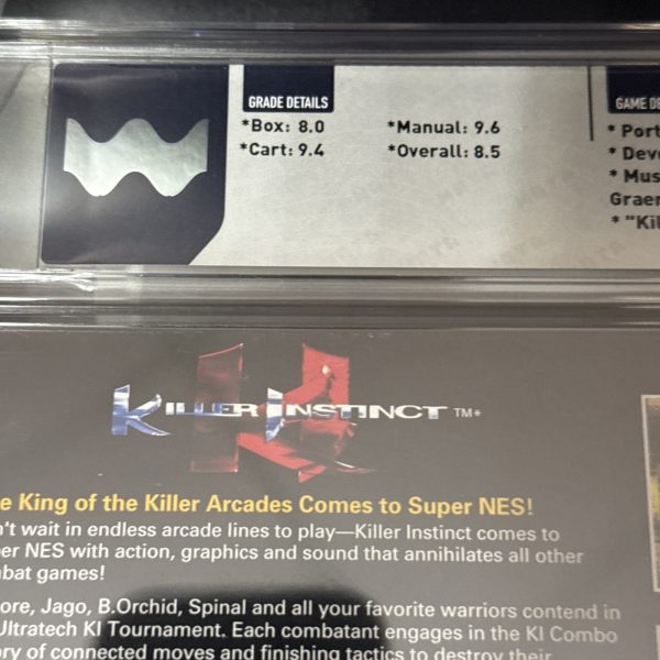Killer Instinct Super Nintendo SNES CIB GRADED WATA 8.5