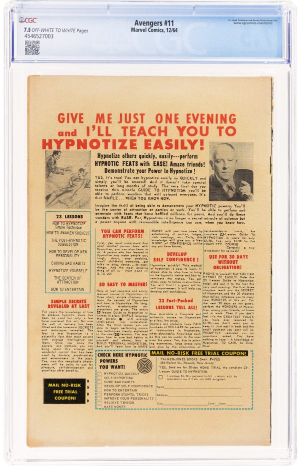 The Avengers #11 (Marvel, 1964) CGC VF- 7.5 Off-white to white pages
