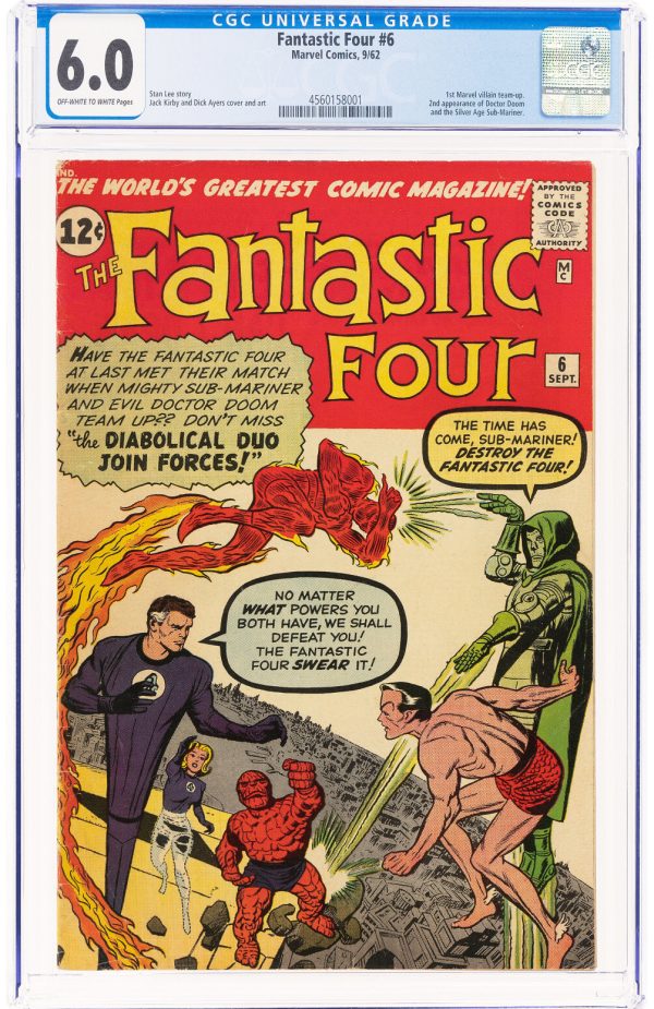 Fantastic Four #6 - CGC 6.0 - 1st Marvel Villain Team-Up, 2nd Doctor Doom