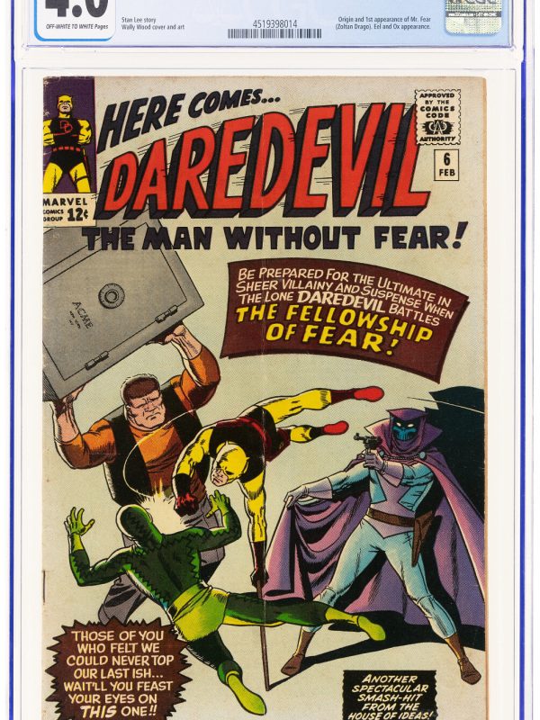 Daredevil #6 CGC 4.0, 1st Appearance Of Mister Fear, Lee and Wood, Marvel 1965!