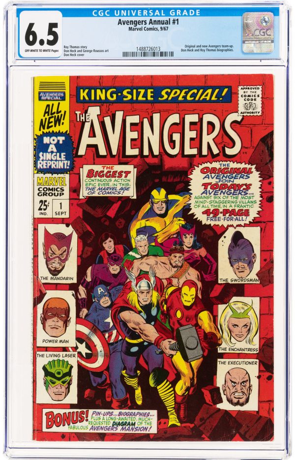 The Avengers Annual #1 (Marvel, 1967) CGC FN+ 6.5 Off-white to white pages