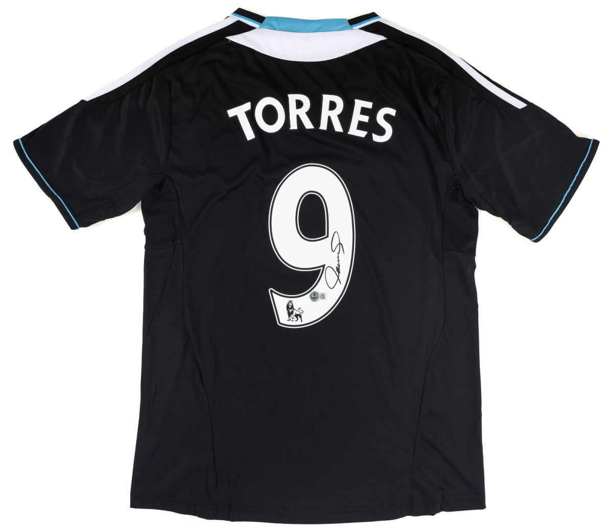 Fernando Torres Signed Chelsea FC Away Soccer Jersey #9 with Beckett Holo COA