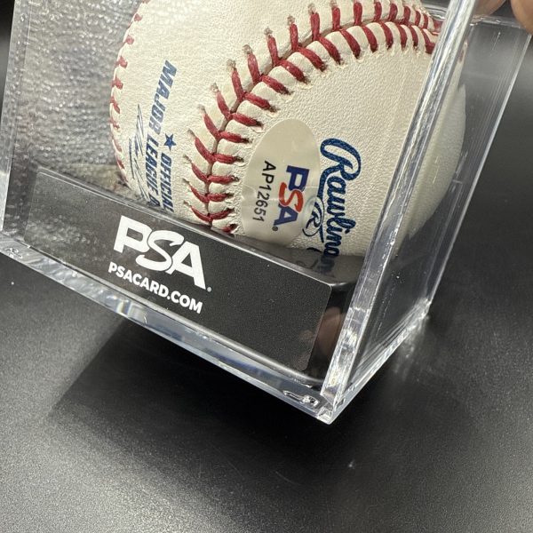 Jim Leyritz Signed OFFICIAL MLB Baseball Inscribed 17+13 “The King” PSA