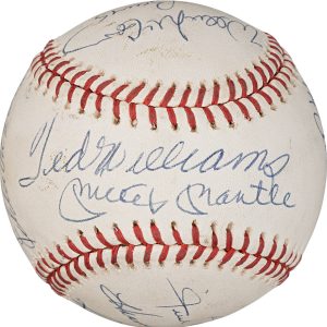 500 Home Run Club Multi Signed by 11 OAL Baseball Mickey Mantle PSA & Beckett
