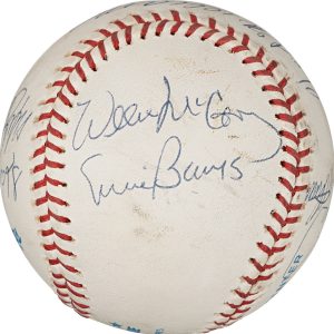 500 Home Run Club Multi Signed by 11 OAL Baseball Mickey Mantle PSA & Beckett