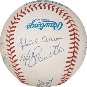 500 Home Run Club Multi Signed by 11 OAL Baseball Mickey Mantle PSA & Beckett