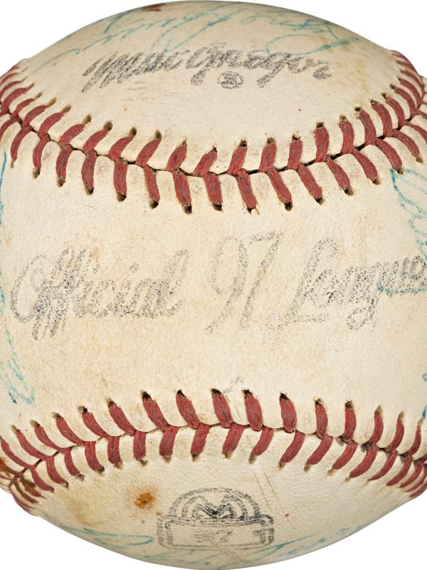 Mickey Mantle 1960 New York Yankees AL Champs Team Signed Baseball PSA DNA COA