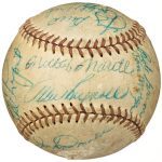 1954 New York Yankees Team Signed Baseball (24) Mickey Mantle, DiMaggio Beckett