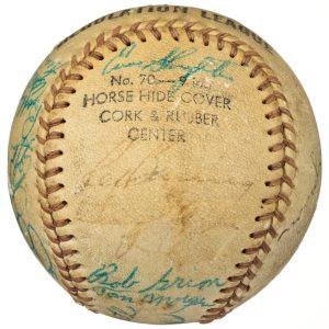 1954 New York Yankees Team Signed Baseball (24) Mickey Mantle, DiMaggio Beckett