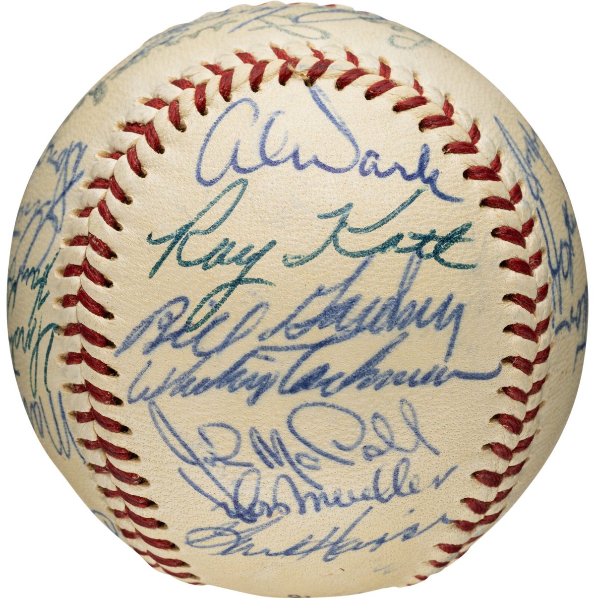 1955 New York Giants Team Signed (24) Baseball. Mays, Wilhelm PSA/DNA NM- MT 8