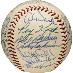 1955 New York Giants Team Signed (24) Baseball. Mays, Wilhelm PSA/DNA NM- MT 8