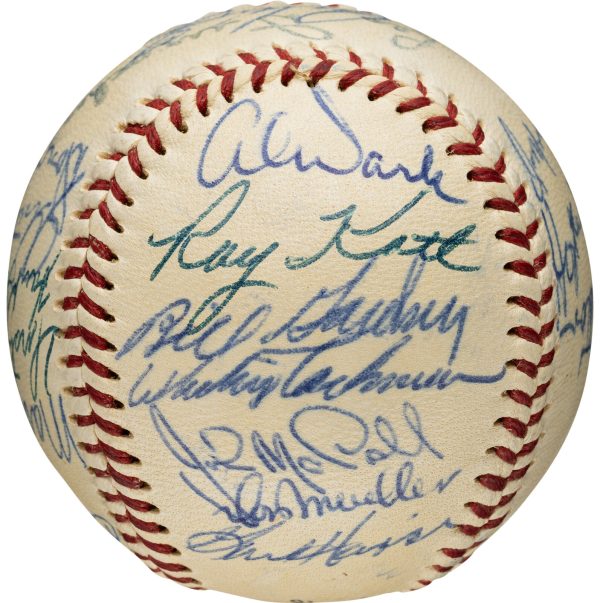 1955 New York Giants Team Signed (24) Baseball. Mays, Wilhelm PSA/DNA NM- MT 8