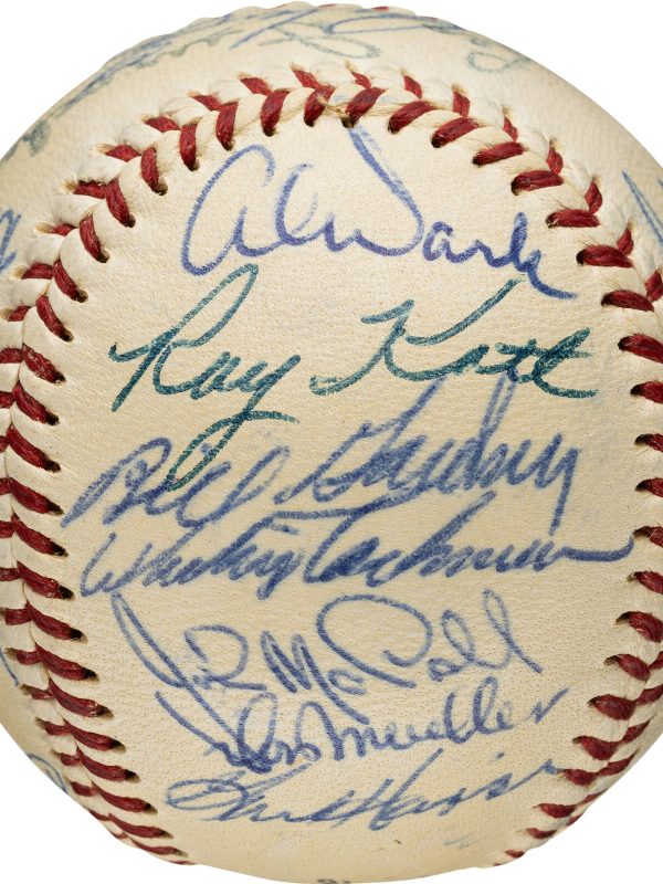 1955 New York Giants Team Signed (24) Baseball. Mays, Wilhelm PSA/DNA NM- MT 8