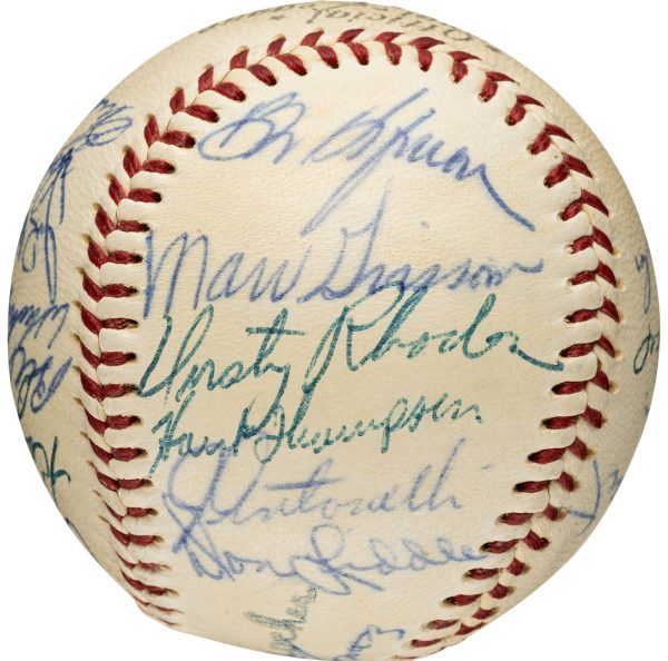 1955 New York Giants Team Signed (24) Baseball. Mays, Wilhelm PSA/DNA NM- MT 8