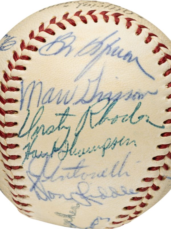 1955 New York Giants Team Signed (24) Baseball. Mays, Wilhelm PSA/DNA NM- MT 8