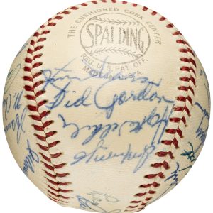 1955 New York Giants Team Signed (24) Baseball. Mays, Wilhelm PSA/DNA NM- MT 8