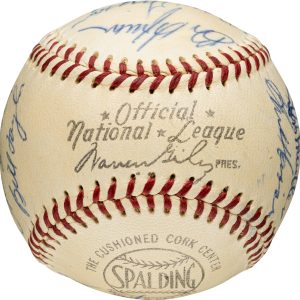1955 New York Giants Team Signed (24) Baseball. Mays, Wilhelm PSA/DNA NM- MT 8