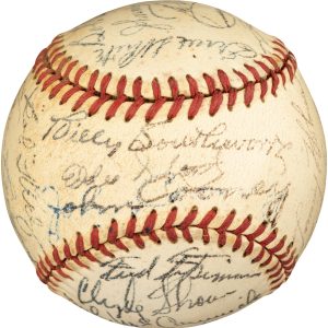 Spahn, Southworth Signed 1948 Boston Braves Team Signed Baseball PSA LOA HOF