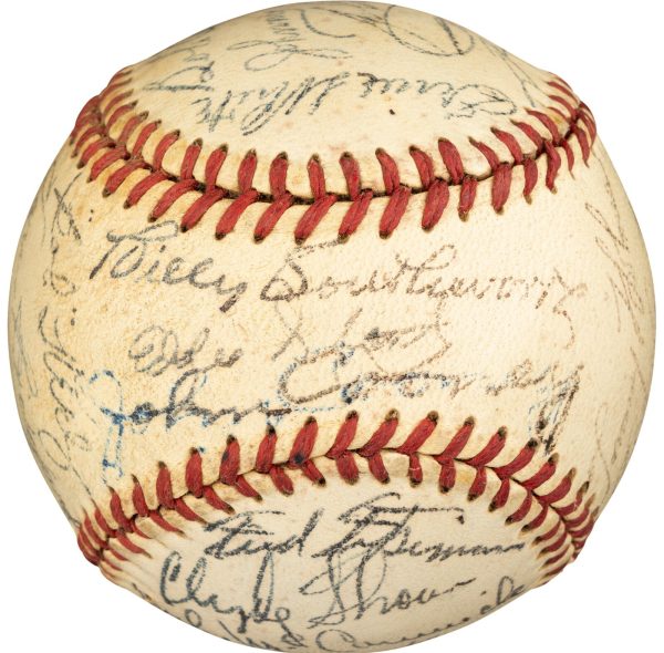 Spahn, Southworth Signed 1948 Boston Braves Team Signed Baseball PSA LOA HOF