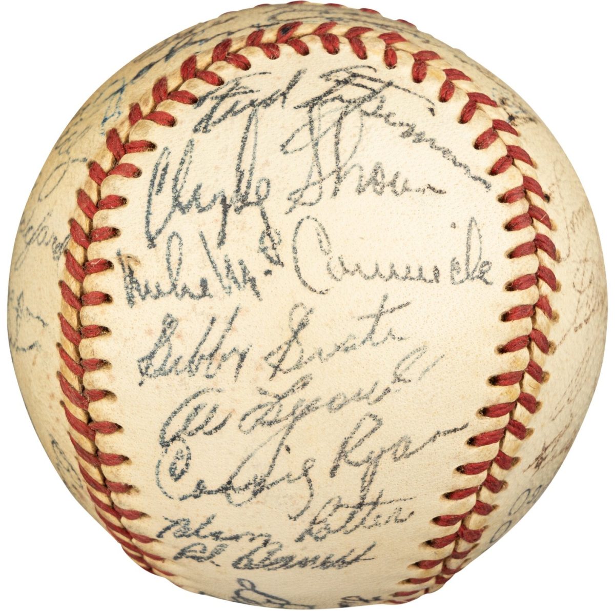 Spahn, Southworth Signed 1948 Boston Braves Team Signed Baseball PSA LOA HOF