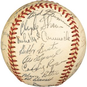 Spahn, Southworth Signed 1948 Boston Braves Team Signed Baseball PSA LOA HOF