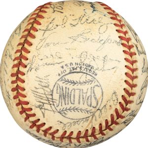 Spahn, Southworth Signed 1948 Boston Braves Team Signed Baseball PSA LOA HOF