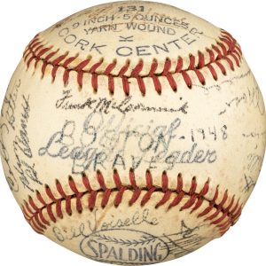 Spahn, Southworth Signed 1948 Boston Braves Team Signed Baseball PSA LOA HOF